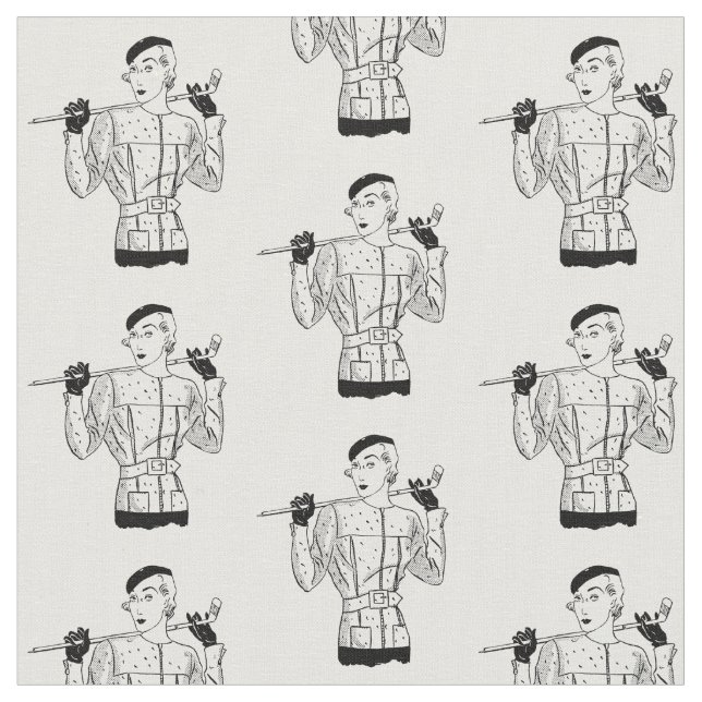 Tela Lady Golfer de moda de los años 30 con club de gol (De cerca)