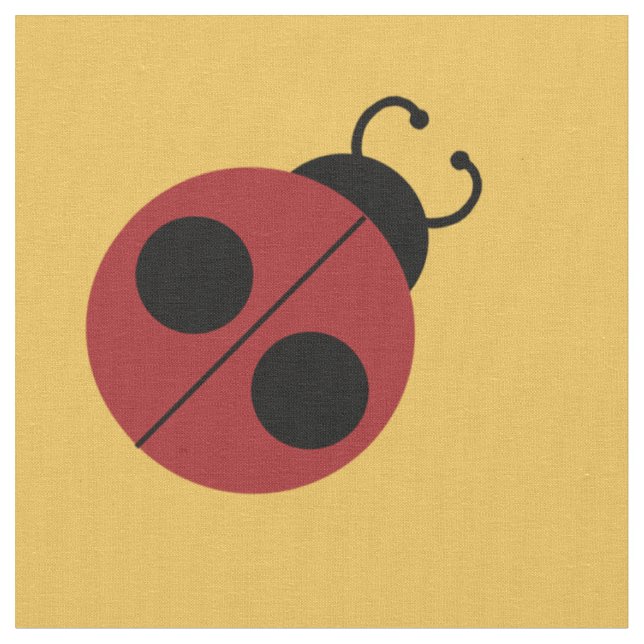 Tela Ladybug 60s retro fresco amarillo (De cerca)