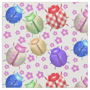Tela Ladybug y flores niños bebés lactantes