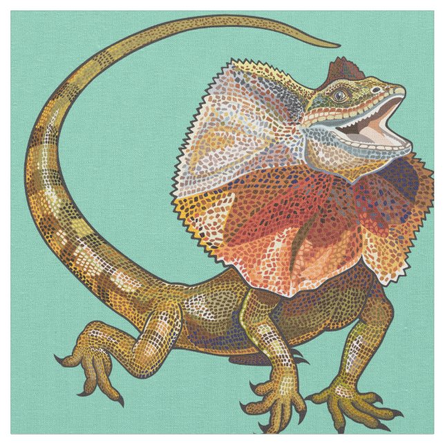 Tela lagarto de cuello frito (De cerca)