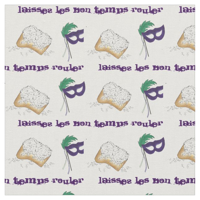 Tela Laissez Les Bon Temps Rouler Mardi Gras Beignet (De cerca)