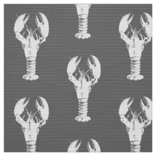 Tela Langosta blanca en gris/gris