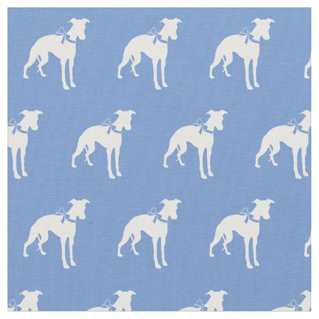 Tela Lápiz de perro blanco Mascota de silueta azul clar (De cerca)
