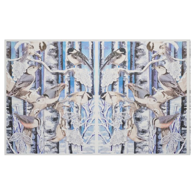 Tela Las aves de invierno ("Cuarto gordo" (fat quarter))