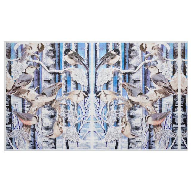 Tela Las aves de invierno ("Cuarto gordo" (fat quarter))