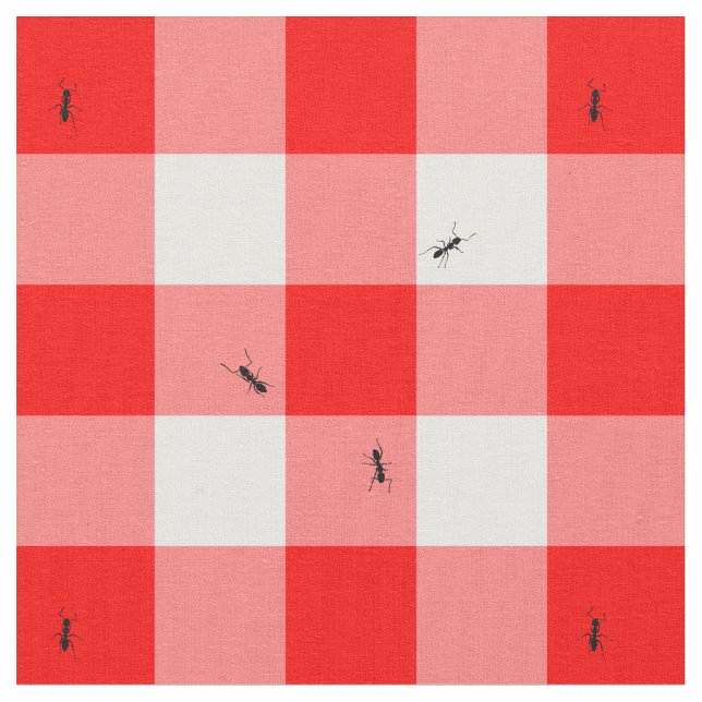 Tela Las hormigas en la guinga comprueban de tamaño (De cerca)