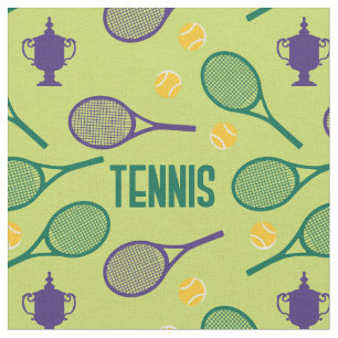 Tela Las raquetas de tenis en verde jugoso - personaliz