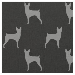 Tela Las siluetas de perro de Toy Fox Terrier Patterada