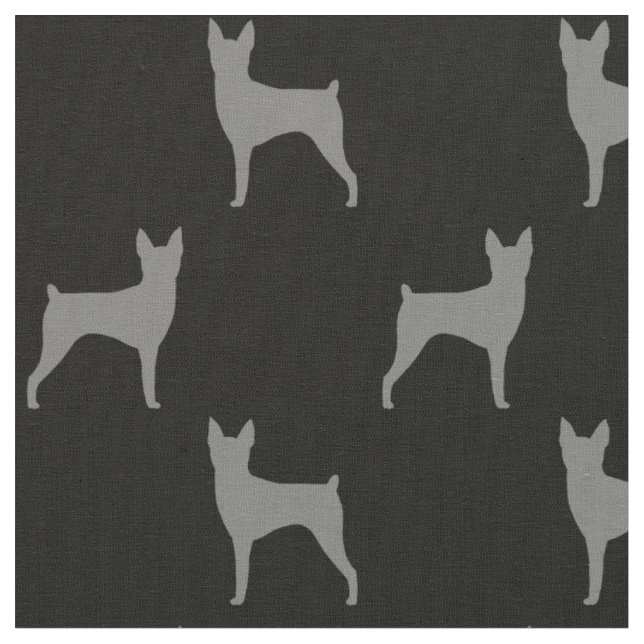 Tela Las siluetas de perro de Toy Fox Terrier Patterada (De cerca)