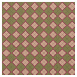 Tela Latón Antiguo, Rubí y Plaid de Diamantes de Bronce