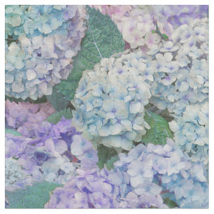 Tela Lavanda azul floral Hydrangea Flores patrón