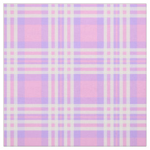 Tela Lavanda rosa morada Plaid Gingham Check Chica