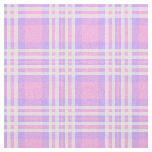 Tela Lavanda rosa morada Plaid Gingham Check Chica (Retal)