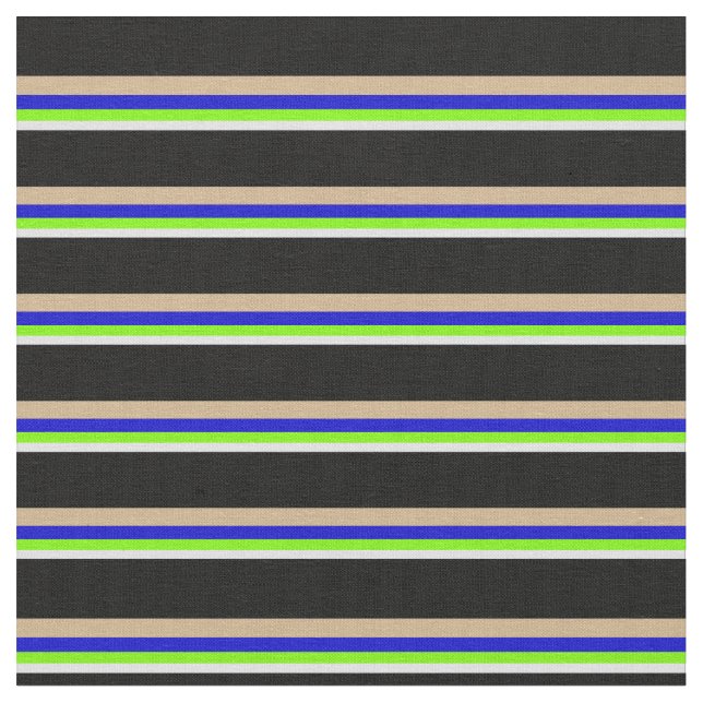 Tela Lavanda, verde, azul, blanco y negro (De cerca)