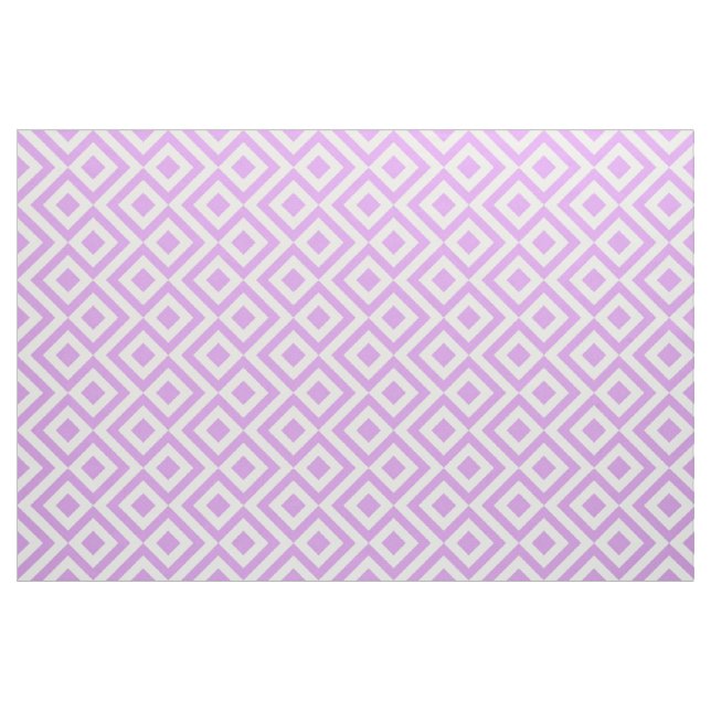 Tela Lavanda y modelo geométrico del meandro del blanco ("Cuarto gordo" (fat quarter))
