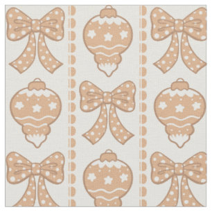 Tela Lazo de Navidad Coqueta Neutral Boho Beige
