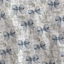 Lazos Azules de Gingham Floral