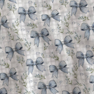 Tela Lazos Azules de Gingham Floral