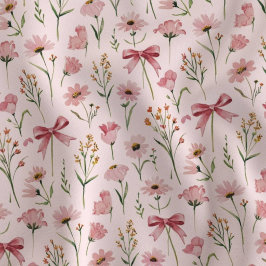 Tela Lazos de flores silvestres rosadas