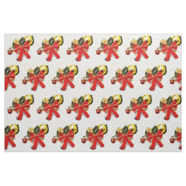 Tela Lazos festivos rojos ("Cuarto gordo" (fat quarter))