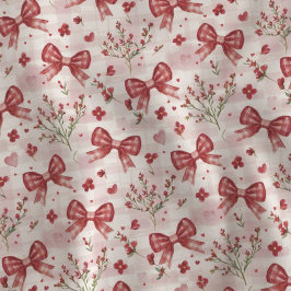 Tela Lazos rojos de moda Patrón floral de gingham Cotta