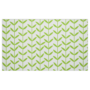 Tela Leaf Stems - Marciano Verde sobre blanco