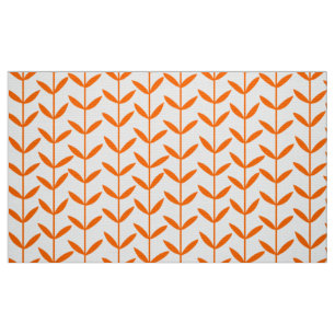 Tela Leaf Stems - Naranja en blanco