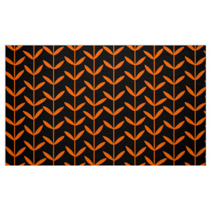Tela Leaf Stems - Naranja en negro