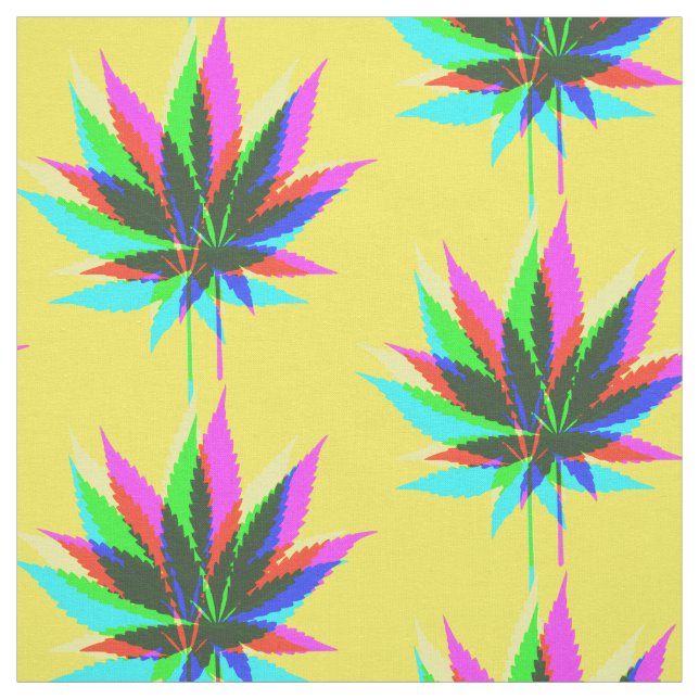 Tela Leafs de plantas silvestres - color neón + tus ide (Retal)