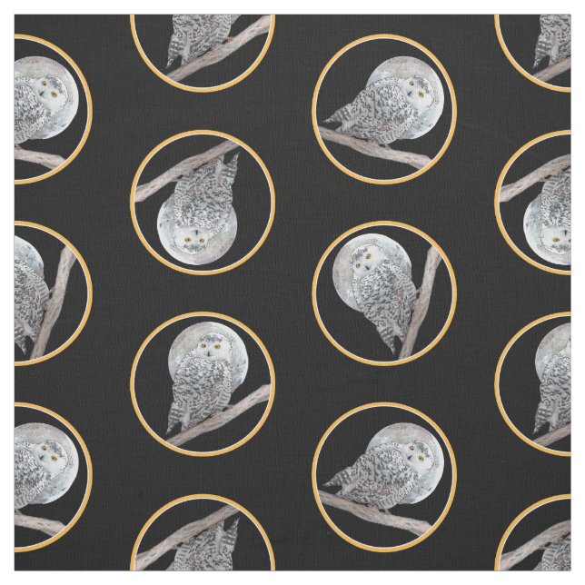 Tela Lechuza nevada y pintura lunar original de aves si (Retal)