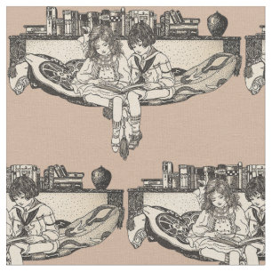 Tela Lectura de niños y chicas