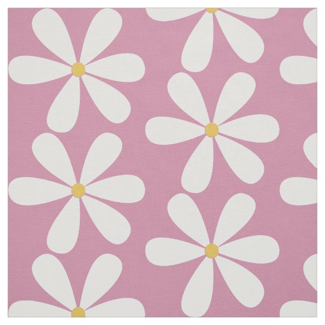 Tela Lejanos blancos sobre fondo rosa (Retal)