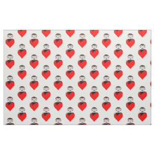 Tela Lema abrazando un corazón de amor rojo