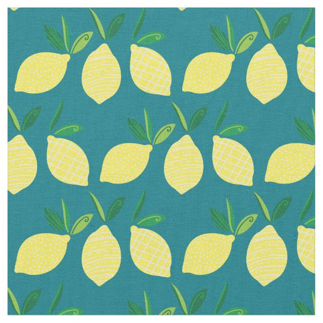 Tela Lemons Cute Summer Fruit (De cerca)