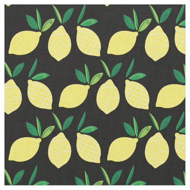 Tela Lemons Cute Summer Fruit (De cerca)