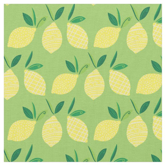 Tela Lemons Cute Summer Fruit (De cerca)