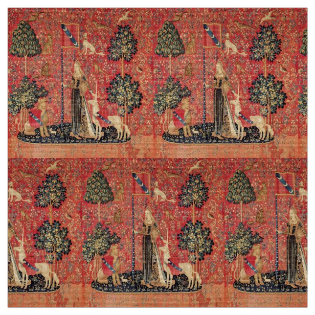 Tela León de DAMA Y UNICORN, Flores de Fantasía, Animal (Retal)