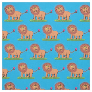 Tela León feliz con ilustracion personalizado de maripo