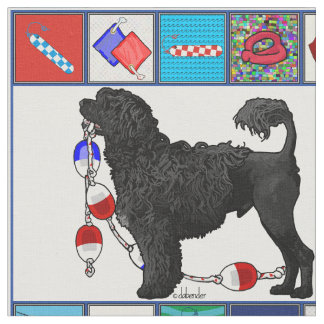 Tela León portugués del negro del perro de agua -