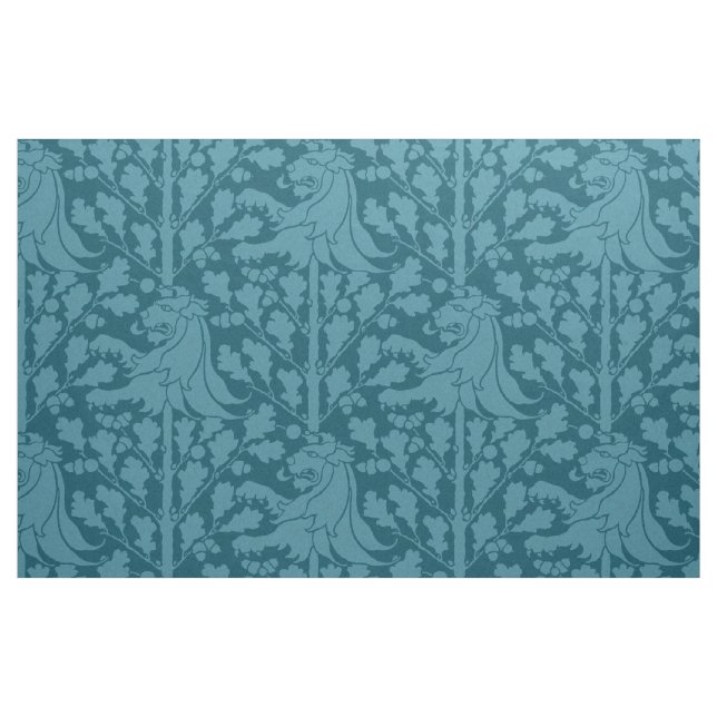 Tela León y roble, azul pavo real ("Cuarto gordo" (fat quarter))