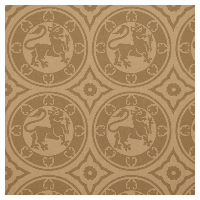 Tela Leones medievales, Caramel quemado (Retal)