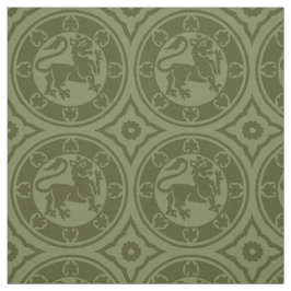 Tela Leones medievales, verde oliva