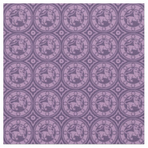 Tela Leones medievales, violeta