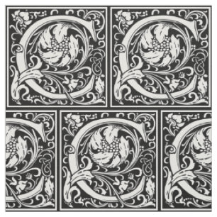 Tela Letra C Monograma Arte Nouveau Medieval
