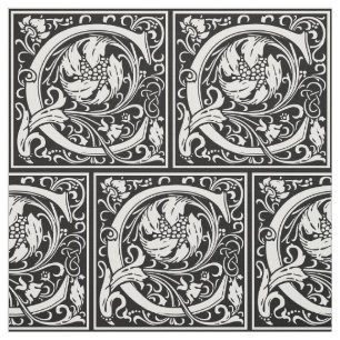 Tela Letra C Monograma medieval Art Nouveau
