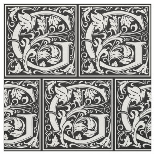 Tela Letra G Monograma medieval Art Nouveau