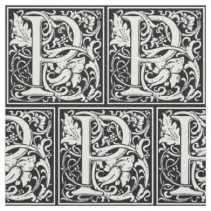 Tela Letra P Monograma Medieval Art Nouveau