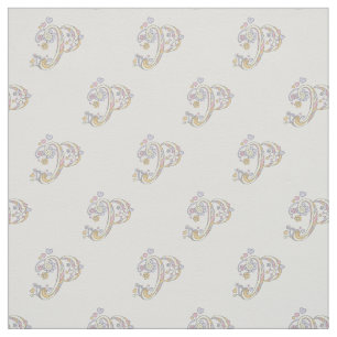 Tela Letra P monogramo tejido decorativo de personaliza