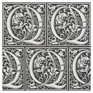 Tela Letra Q Monograma Medieval Art Nouveau