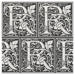 Tela Letra R Monograma medieval Art Nouveau